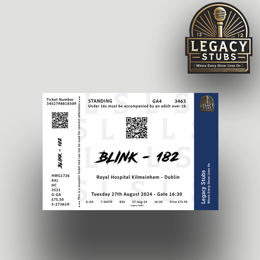 Blink 182 Souvenir Ticket