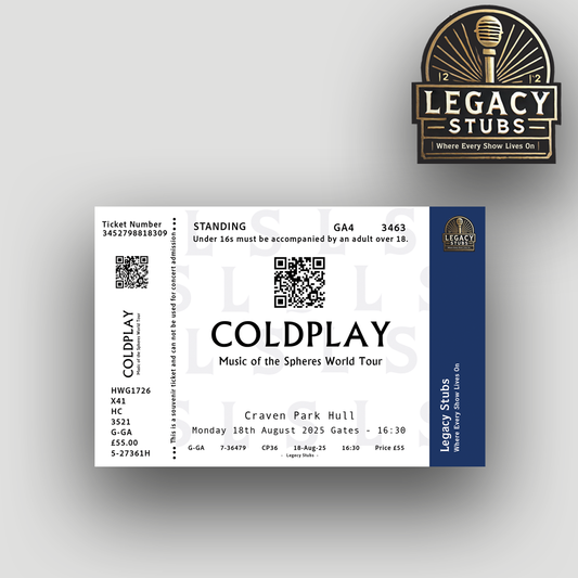 Coldplay Souvenir Ticket