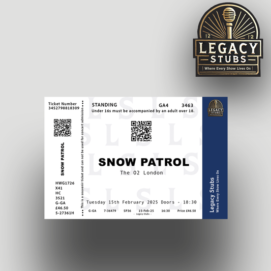 Snow Patrol Souvenir Ticket